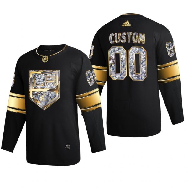 Men Custom #00 Los Angeles Kings 2022 Stanley Cup Playoffs Black Diamond Edition Jersey