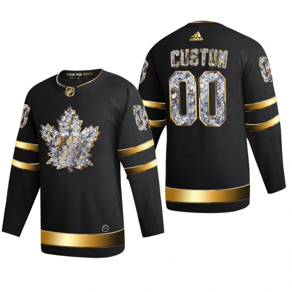 Men Custom #00 Toronto Maple Leafs 2022 Stanley Cup Playoffs Black Diamond Edition Jersey