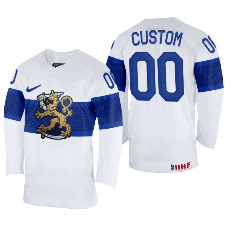 Men Custom Finland Hockey White Home Jersey 2022 IIHF World Championship