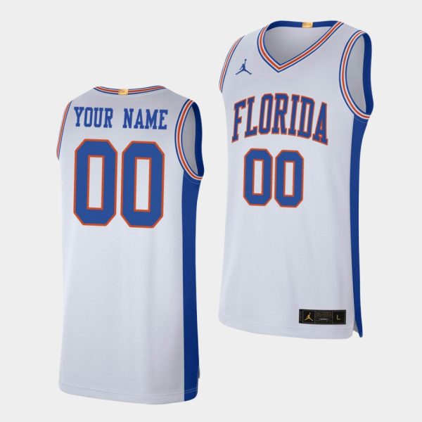 Men Custom Florida Gators #00 White Retro Limited College Baketball Jersey
