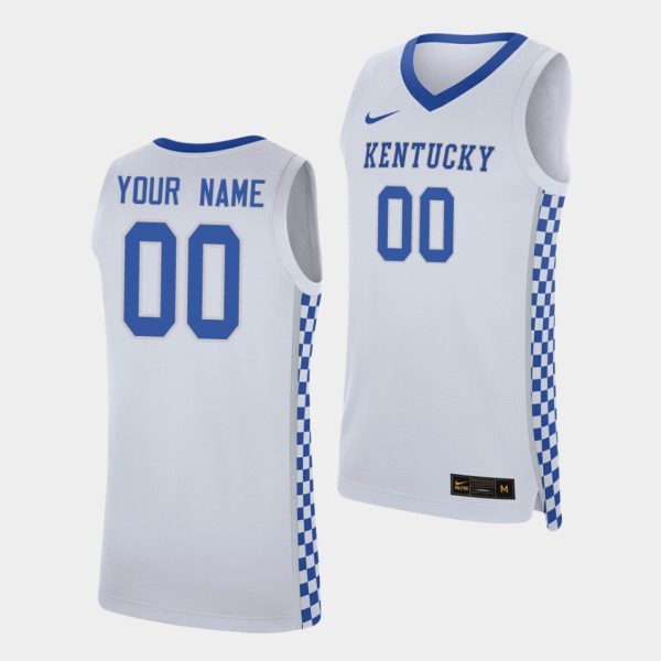 Men Custom Kentucky Wildcats #00 White Replica College Basketball Jersey