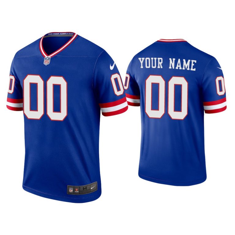 Men Custom New York Giants Royal Classic Legend Jersey