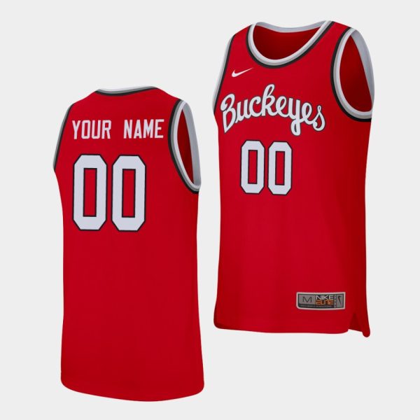 Men Custom Ohio State Buckeyes #00 Scarlet Replica College Baketball Jersey