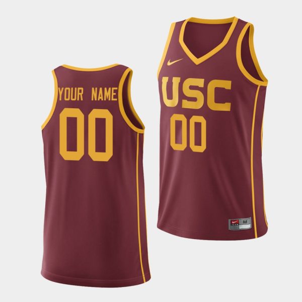 Men Custom USC Trojans #00 Cardinal Replica College Basketball Jersey