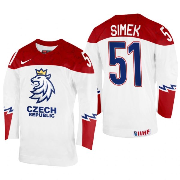 Men Czechia Hockey Radim Simek 2022 IIHF World Championship White #51 Jersey Home