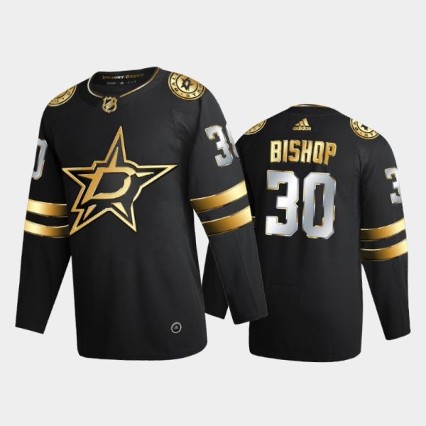Men Dallas Stars Ben Bishop #30 2020-21 Golden Black Limited Edition Jersey