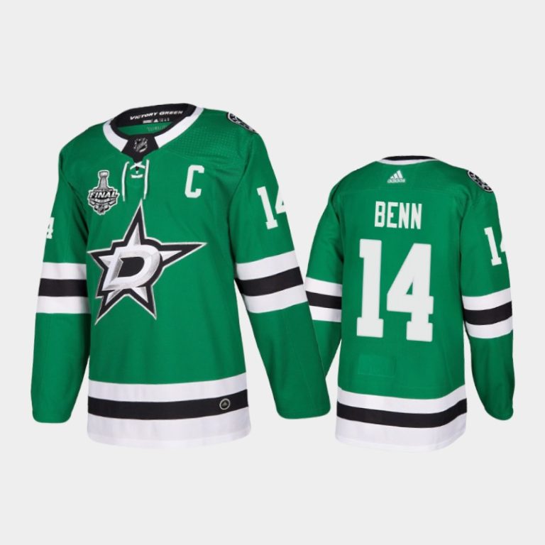 Men Dallas Stars Jamie Benn #14 2020 Stanley Cup Final Kelly Green Patch Jersey