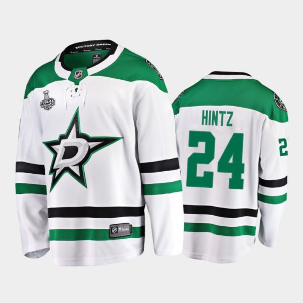 Men Dallas Stars Roope Hintz #24 2020 Stanley Cup Final White Breakaway Player Away Jersey