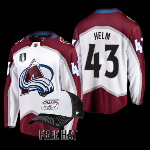 Men Darren Helm Colorado Avalanche 2022 Central Division Champions White Away Jersey