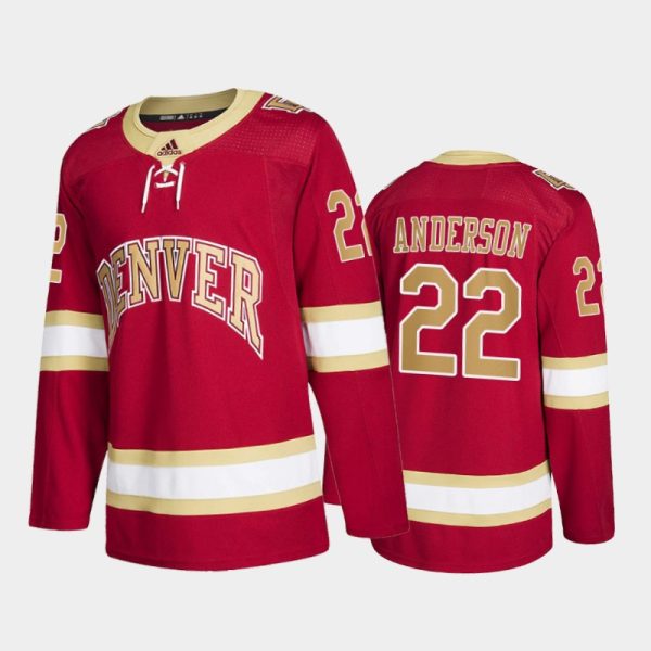 Men Denver Pioneers Glenn Anderson #22 College Hockey Red Road Jersey