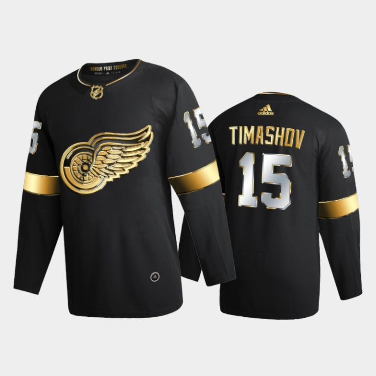 Men Detroit Red Wings Dmytro Timashov #15 2020-21 Golden Black Limited Edition Jersey