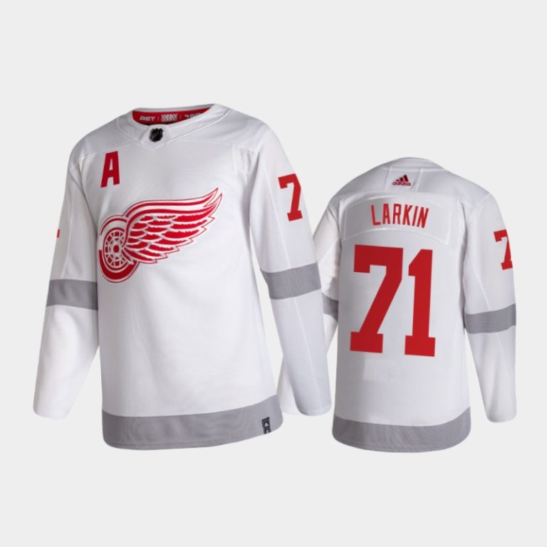 Men Detroit Red Wings Dylan Larkin #71 Reverse Retro 2020-21 White Jersey