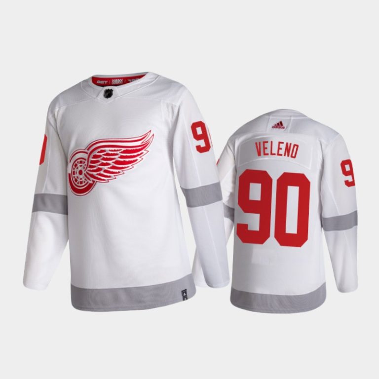 Men Detroit Red Wings Joe Veleno #90 Reverse Retro 2021 White Jersey