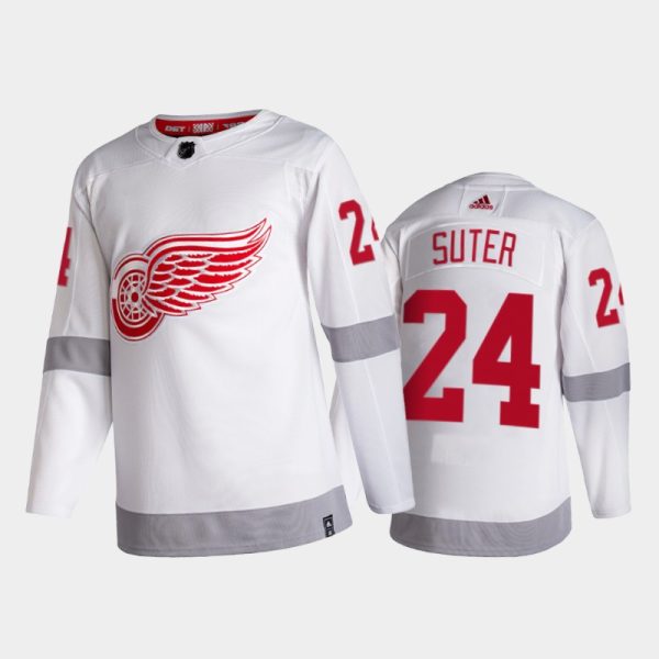 Men Detroit Red Wings Pius Suter #24 2021 Reverse Retro White Special Edition Jersey