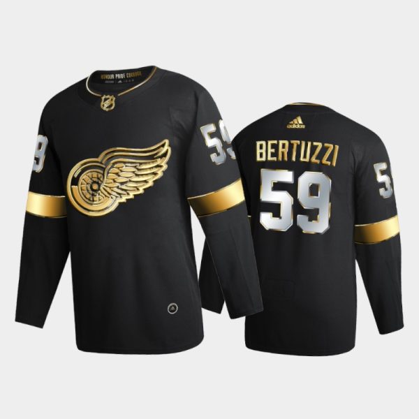 Men Detroit Red Wings Tyler Bertuzzi #59 2020-21 Golden Black Limited Edition Jersey