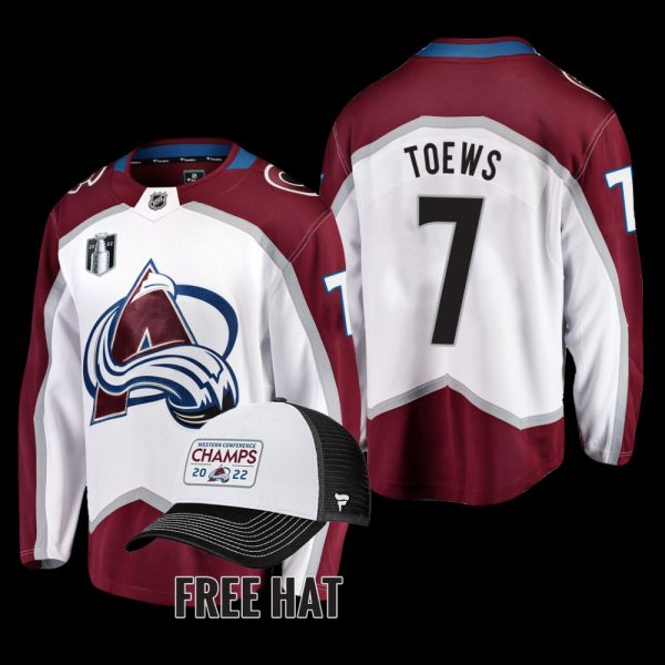 Men Devon Toews Colorado Avalanche 2022 Central Division Champions White Away Jersey