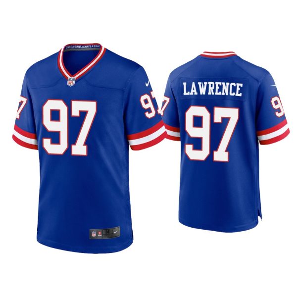 Men Dexter Lawrence New York Giants Royal Classic Game Jersey