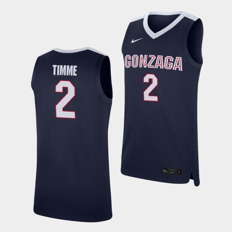 Men Drew Timme Gonzaga Bulldogs #2 Navy Replica College Basketball Jersey