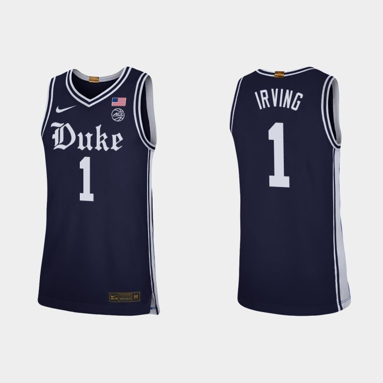 Men Duke Blue Devils #1 Kyrie Irving Navy Alternate Brotherhood Jersey