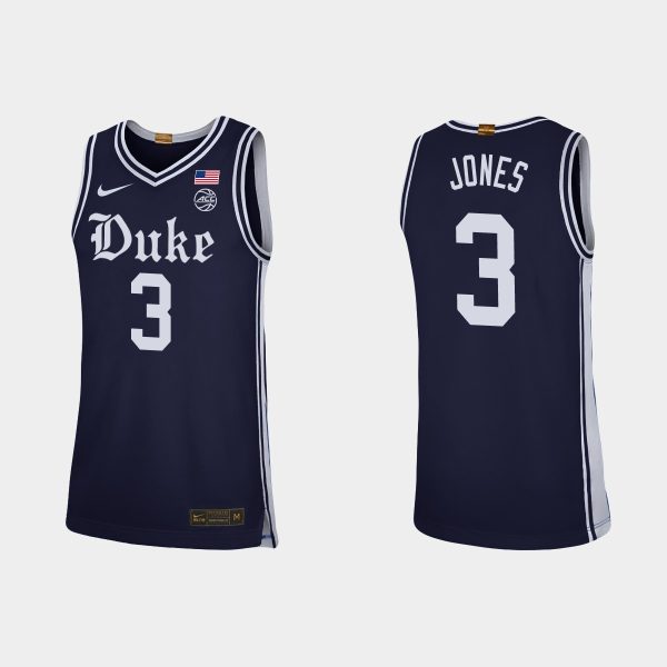 Men Duke Blue Devils #3 Tre Jones Navy Alternate Brotherhood Jersey