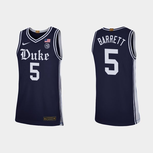 Men Duke Blue Devils #5 RJ Barrett Navy Alternate Brotherhood Jersey