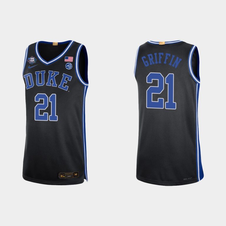 Men Duke Blue Devils AJ Griffin #21 2022 NCAA Final Four Black Jersey