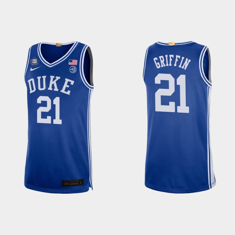 Men Duke Blue Devils AJ Griffin #21 2022 NCAA Final Four Royal Jersey