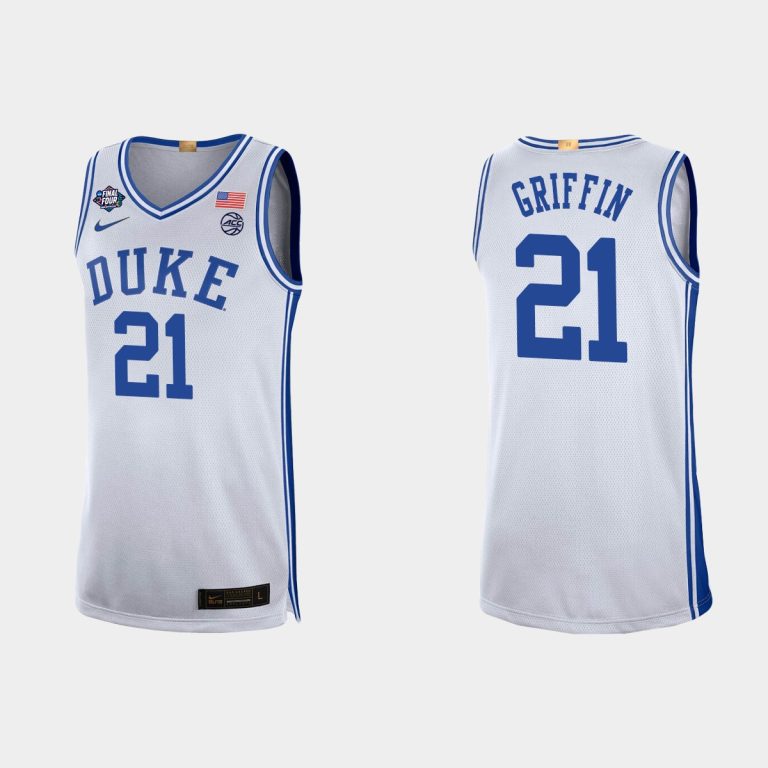 Men Duke Blue Devils AJ Griffin #21 2022 NCAA Final Four White Jersey