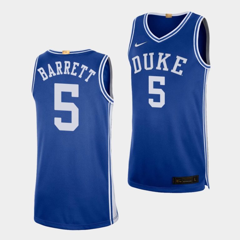 Men Duke Blue Devils Duke Blue Devils RJ Barrett #5 Royal Alumni Limited College Basketball Jersey