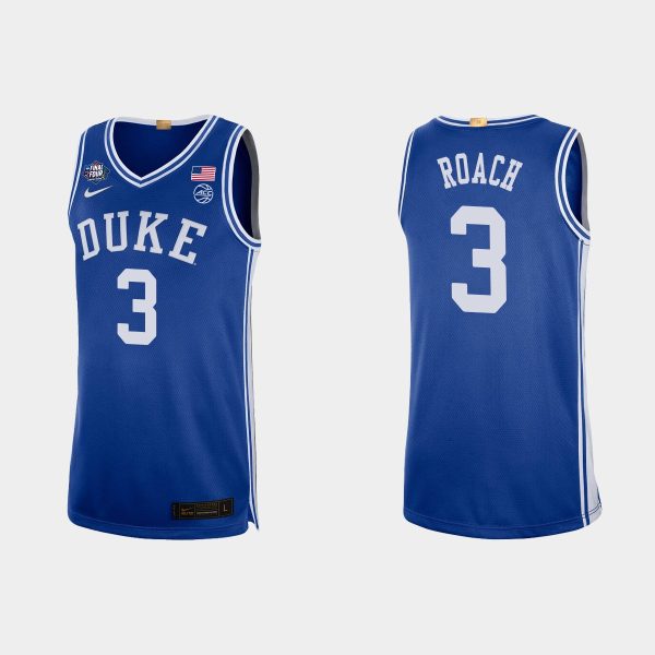 Men Duke Blue Devils Jeremy Roach #3 2022 NCAA Final Four Royal Jersey