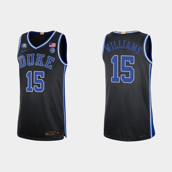 Men Duke Blue Devils Mark Williams #15 2022 NCAA Final Four Black Jersey