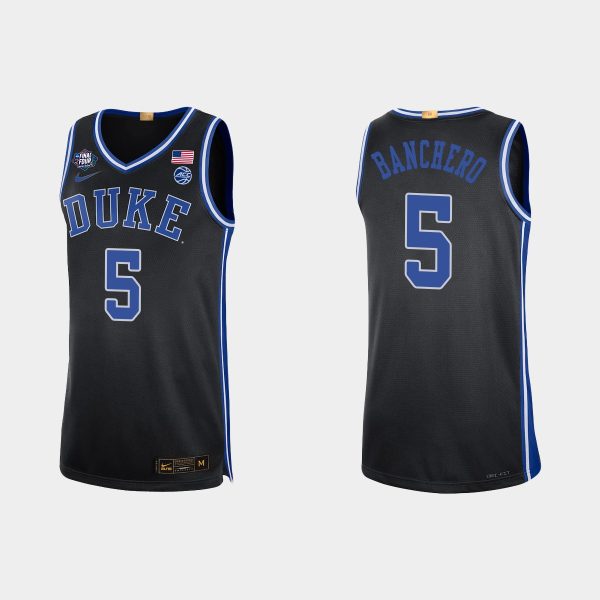 Men Duke Blue Devils Paolo Banchero #5 2022 NCAA Final Four Black Jersey