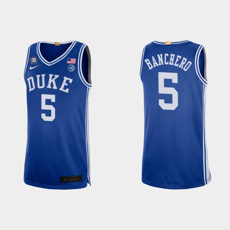 Men Duke Blue Devils Paolo Banchero #5 2022 NCAA Final Four Royal Jersey