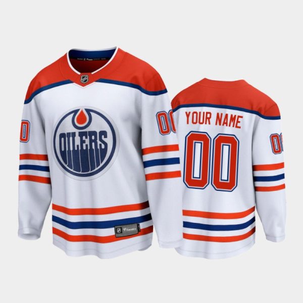 Men Edmonton Oilers Custom #00 Special Edition White 2021 Jersey