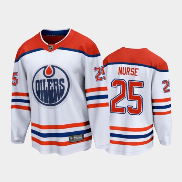 Men Edmonton Oilers Darnell Nurse #25 Special Edition White 2021 Jersey