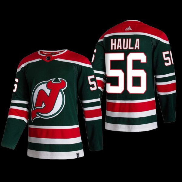 Men Erik Haula #56 New Jersey Devils Reverse Retro Green Jersey