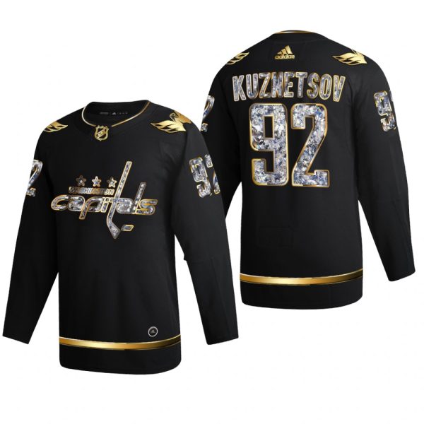 Men Evgeny Kuznetsov #92 Washington Capitals 2022 Stanley Cup Playoffs Black Diamond Edition Jersey