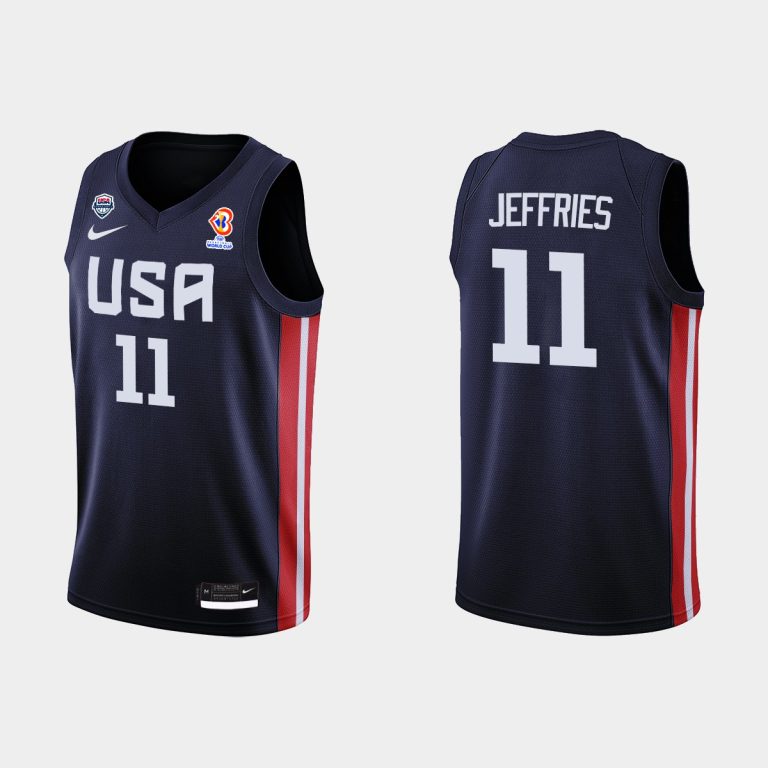 Men FIBA DaQuan Jeffries 2023 FIBA Basketball World Cup Navy Jersey