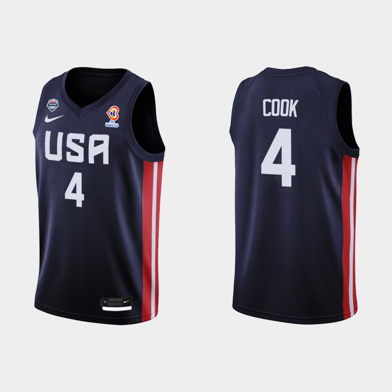 Men FIBA Quinn Cook 2023 FIBA Basketball World Cup Navy Jersey