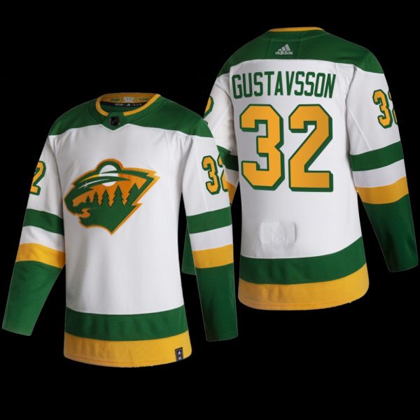 Men Filip Gustavsson #32 Minnesota Wild Reverse Retro White Jersey