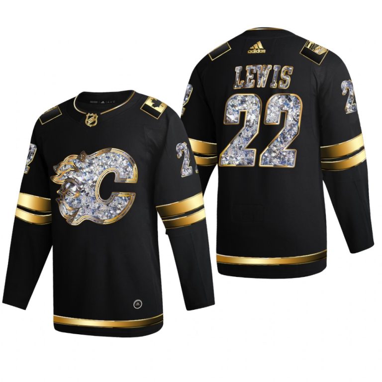 Men Flames Trevor Lewis #22 2022 Stanley Cup Playoffs Black Diamond Edition Jersey