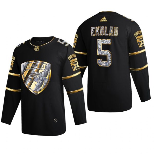 Men Florida Panthers Aaron Ekblad #5 Diamond Edition 2022 Stanley Cup Playoffs Black Jersey