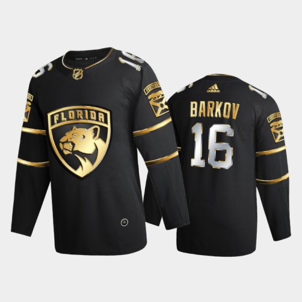 Men Florida Panthers Aleksander Barkov #16 2020-21 Golden Black Limited Jersey