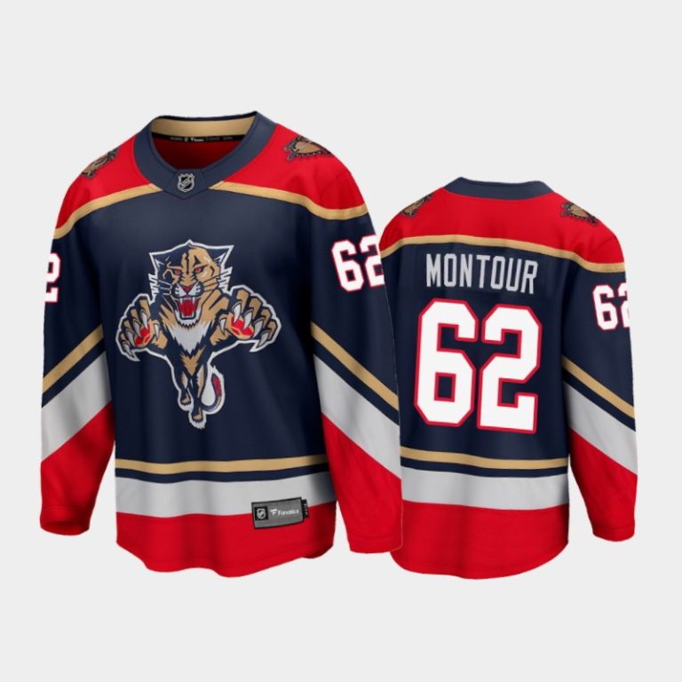 Men Florida Panthers Brandon Montour #62 Reverse Retro Navy 2021 Jersey