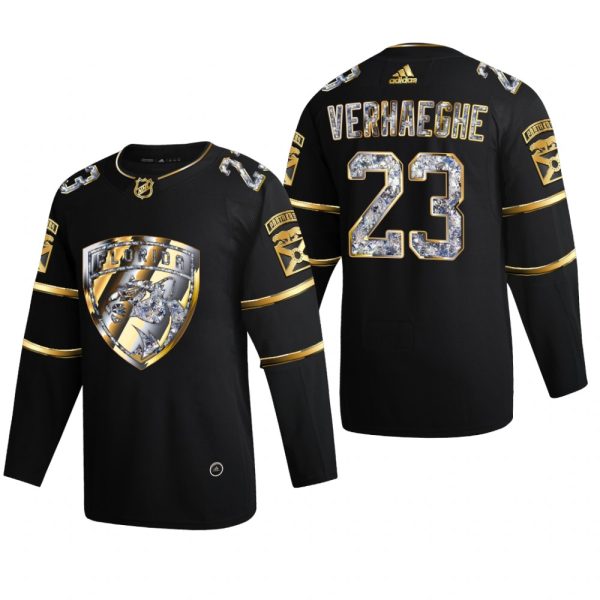Men Florida Panthers Carter Verhaeghe #23 Diamond Edition 2022 Stanley Cup Playoffs Black Jersey