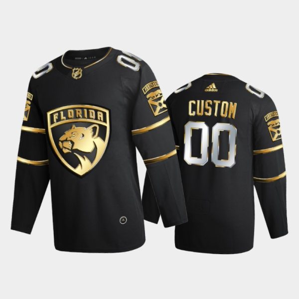 Men Florida Panthers Custom #00 2020-21 Golden Black Limited Jersey