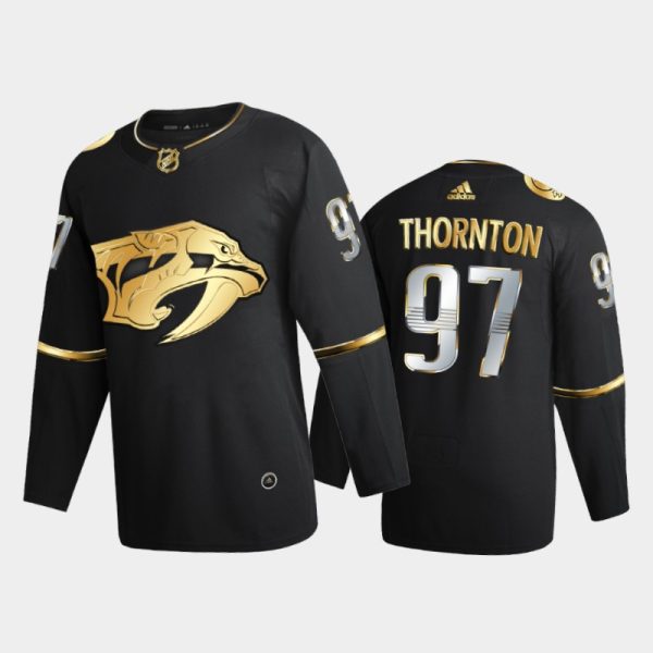 Men Florida Panthers Joe Thornton #97 Golden Edition Black Jersey