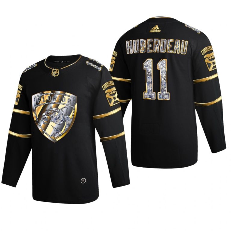 Men Florida Panthers Jonathan Huberdeau #11 Diamond Edition 2022 Stanley Cup Playoffs Black Jersey