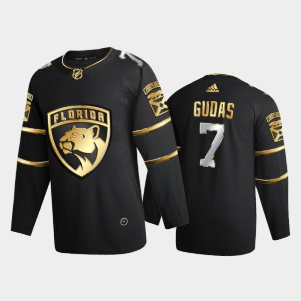 Men Florida Panthers Radko Gudas #7 2020-21 Golden Black Limited Jersey