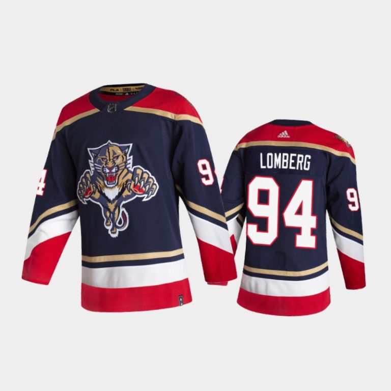 Men Florida Panthers Ryan Lomberg #94 Reverse Retro 2020-21 Navy Jersey